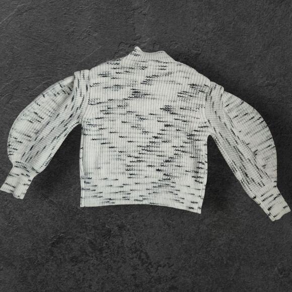 Varley Belgrave Sweater Women's Sz M Balloon Sleeve Dalmatian Knit Marbled - Picture 2 of 5